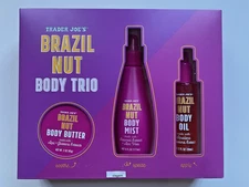 Trader Joe's Brazil Nut Body Trio Set Limited Edition, Body Butter / Mist / Oil