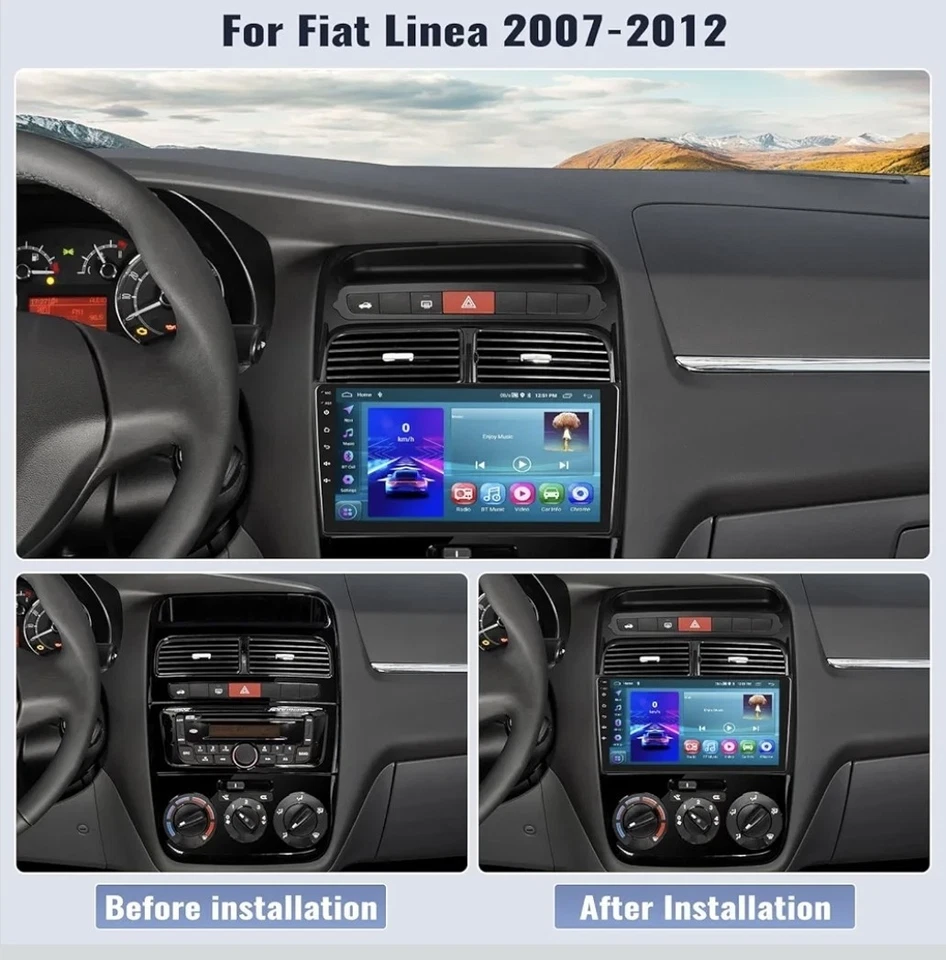 Radio estéreo GPS para automóvil VIVID 2+64G para Fiat Linea 2007-2012 Android/Apple Carplay Foto 2 de 4