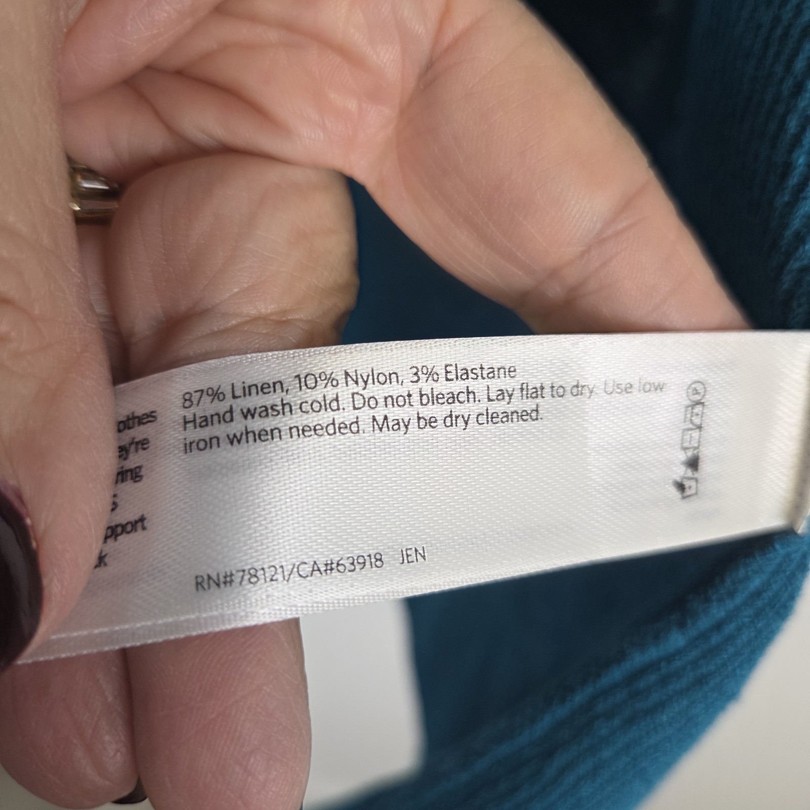 Eileen Fisher Blue Green Teal Linen Open Front Cardigan Sweater Petite Small