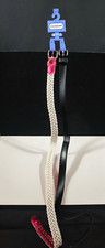 Kid Connection Girls 2-Pack Skinny Genuine Leather Braided Belts Black/Beige/Red