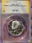1964 Proof Kennedy Half Dollar 50c PCGS PR65 Accented Hair