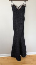 Vintage Y2K Jump Apparel Strapless Gown Size 3/4 Prom Dress Glam Beaded Mermaid