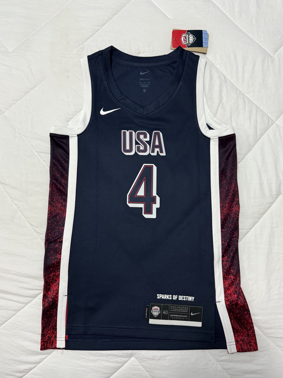Stephen Curry Nike 2024 USA Basketball Jersey Paris Olympics Mens Small 