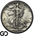 1945-D Walking Liberty Half Dollar 90% Silver AU Nice Luster