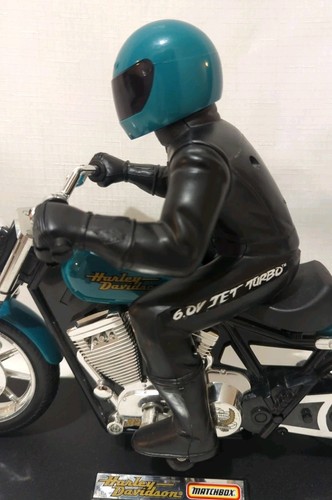 Vintage Harley Davidson Motorbike Matchbox on Stand Remote Control Rare 1990's - Picture 7 of 23