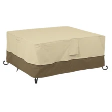 Classic Accessories Veranda Fire Pit Table Cover, Rectangle Rectangular Pebble