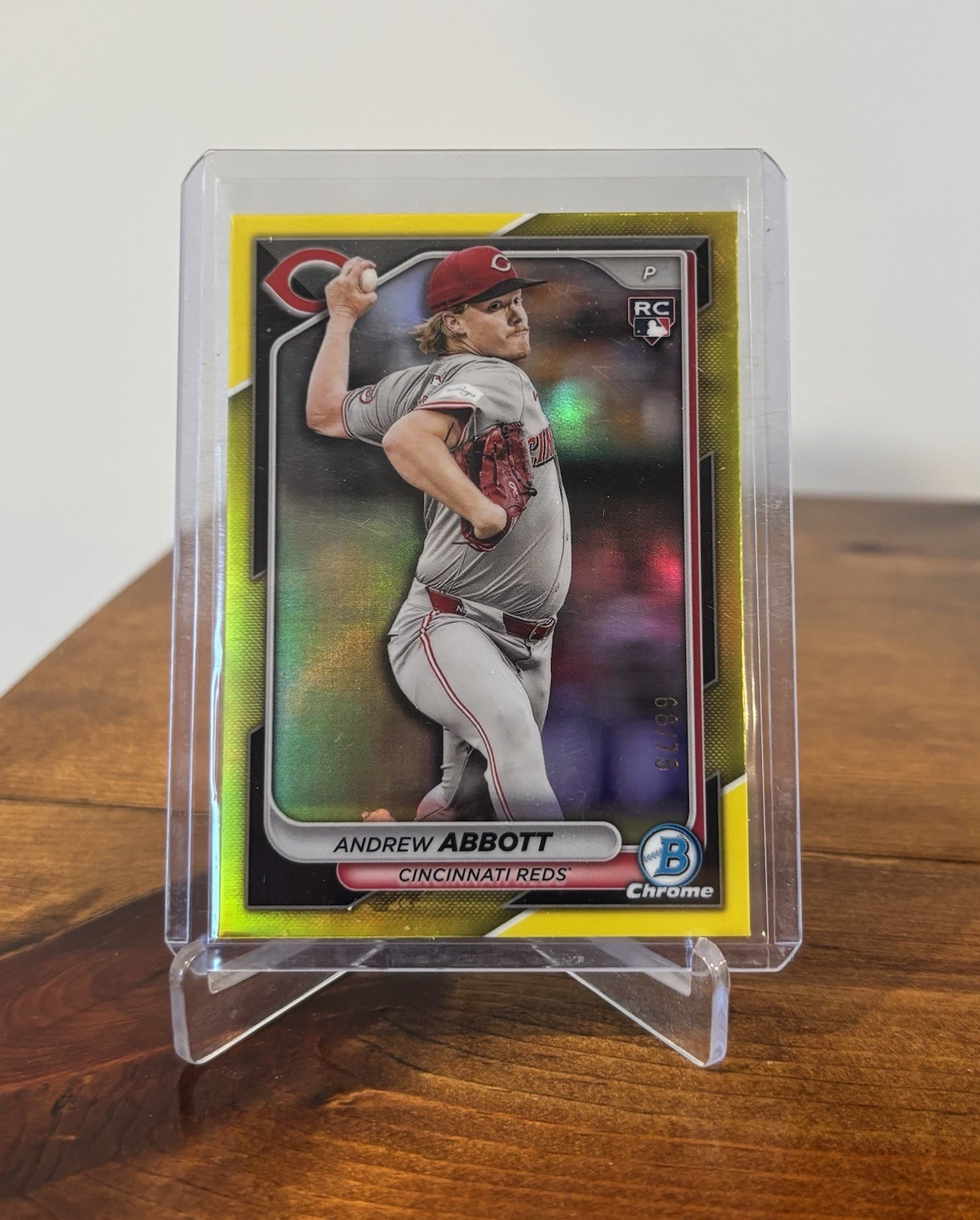 2024 Bowman Chrome #79 Andrew Abbott RC Gold Refractor /75 Cincinnati Reds