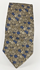 Tommy Hilfinger Beige  Blue Floral Men's Silk Tie Suit Fashion Accessory