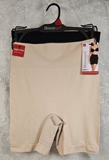 Skinny Girl 2 Pk M Shaping Seamless Slip Shorts Tummy  Thigh, Tan Black SG7690