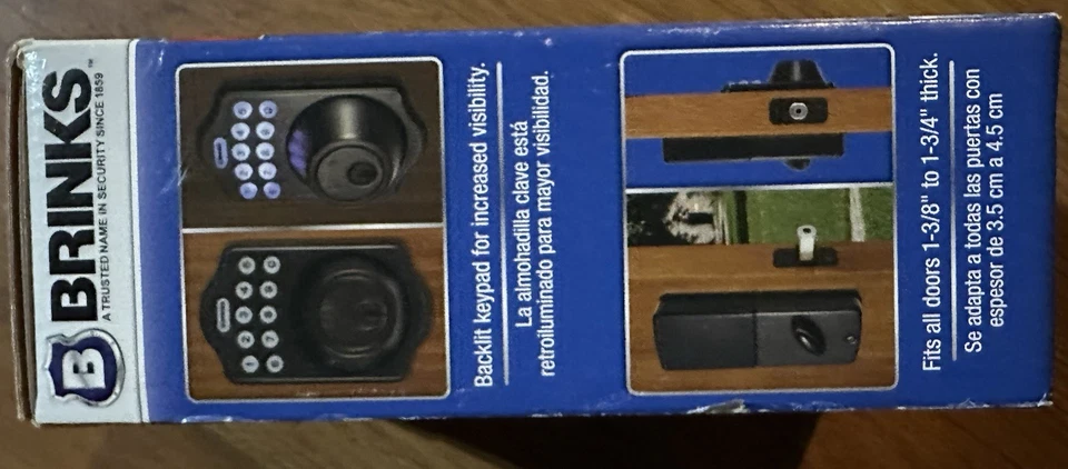 NEW - Brinks 2780-150 Digital Keypad Electronic Deadbolt - Tuscan Bronze - Image 4 of 4