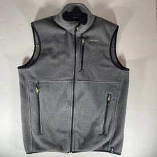 Mens Large Solaris Full-Zip Fleece Vest Gray/Charcoal Outdoor Performance