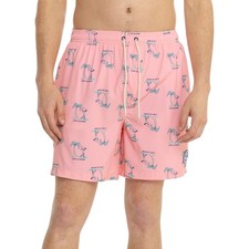 L or M NWT Men's Life is Good Jake Golfing Golf Coral Swim Trunks UPF 50