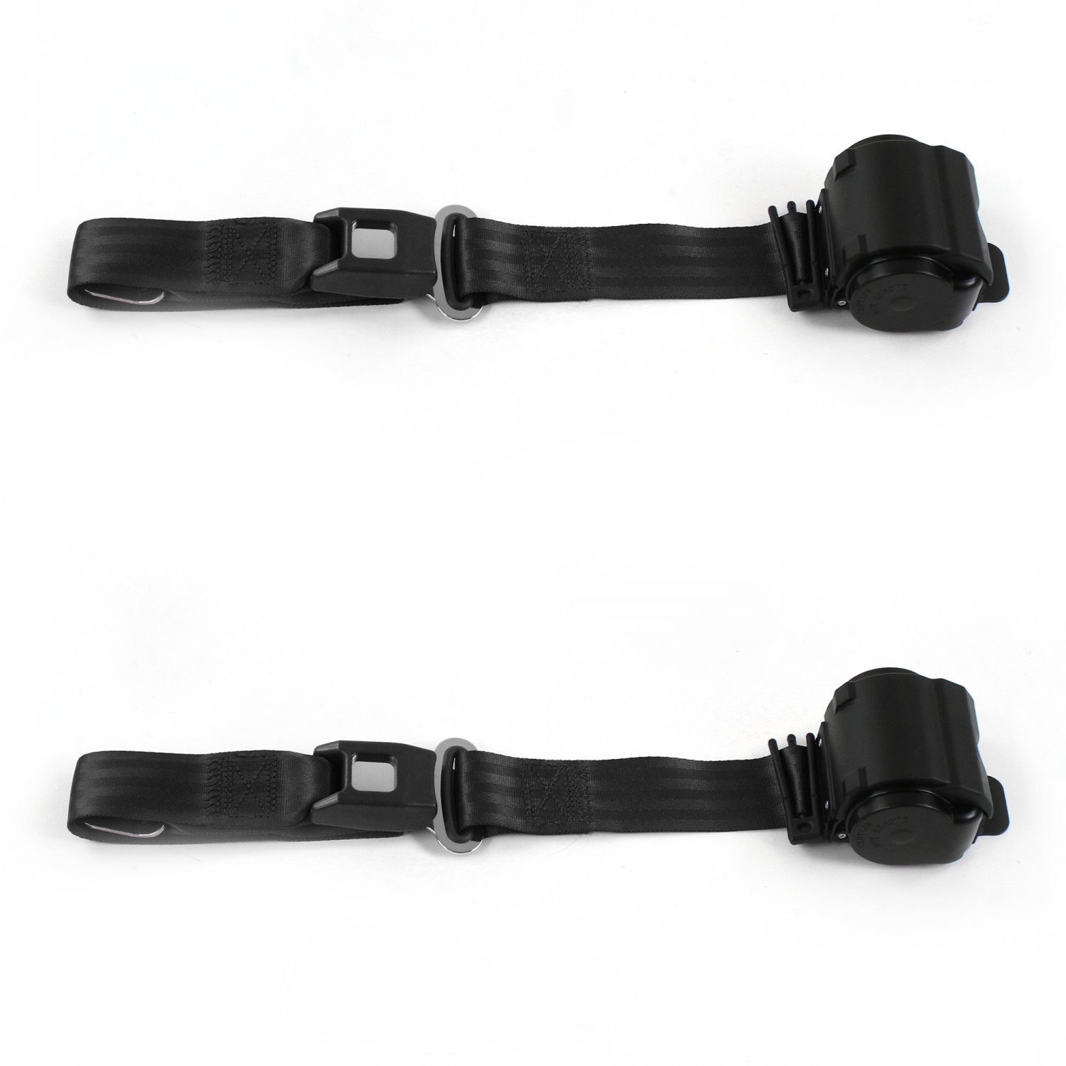 Ford 1949 - 1951 Standard 2pt Black Retractable Bucket Seat Belt Kit - 2 Belts  