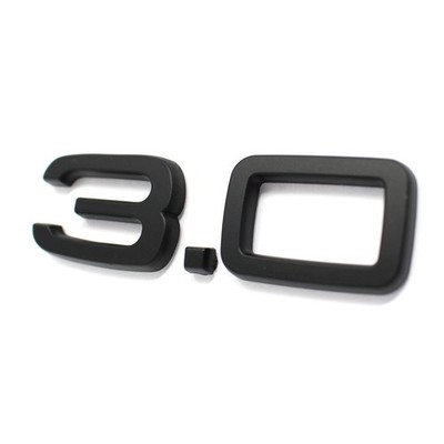 3.0 Emblem Schwarz Matt Schriftzug Turbo Logo selbstklebend mit Schaumstoff