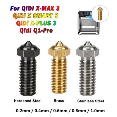 0.2-1.0mm Nozzle For QIDI X SMART 3/X PLUS 3/X MAX 3/Q1 Pro Brass Hardened Steel