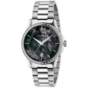 Montre unisexe Gucci coque diamant 38 mm cadran nacre YA126458