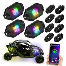 4Pods LED Rock Lights Kit, Multi-Color Neon Rock Light with App Control, Music