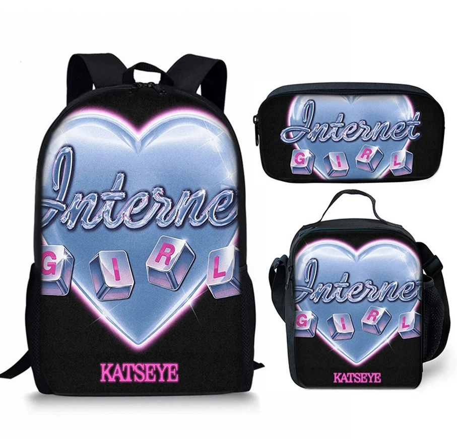 Kpop Katseye Backpack Set, School Backpack, Lunch Bag, Pencil Case