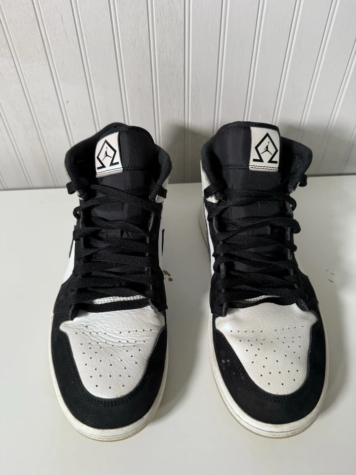 Nike Jordan 1 Mid SE Hombres 10 Negro Blanco Diamante DH6933-100 Foto 2 de 4