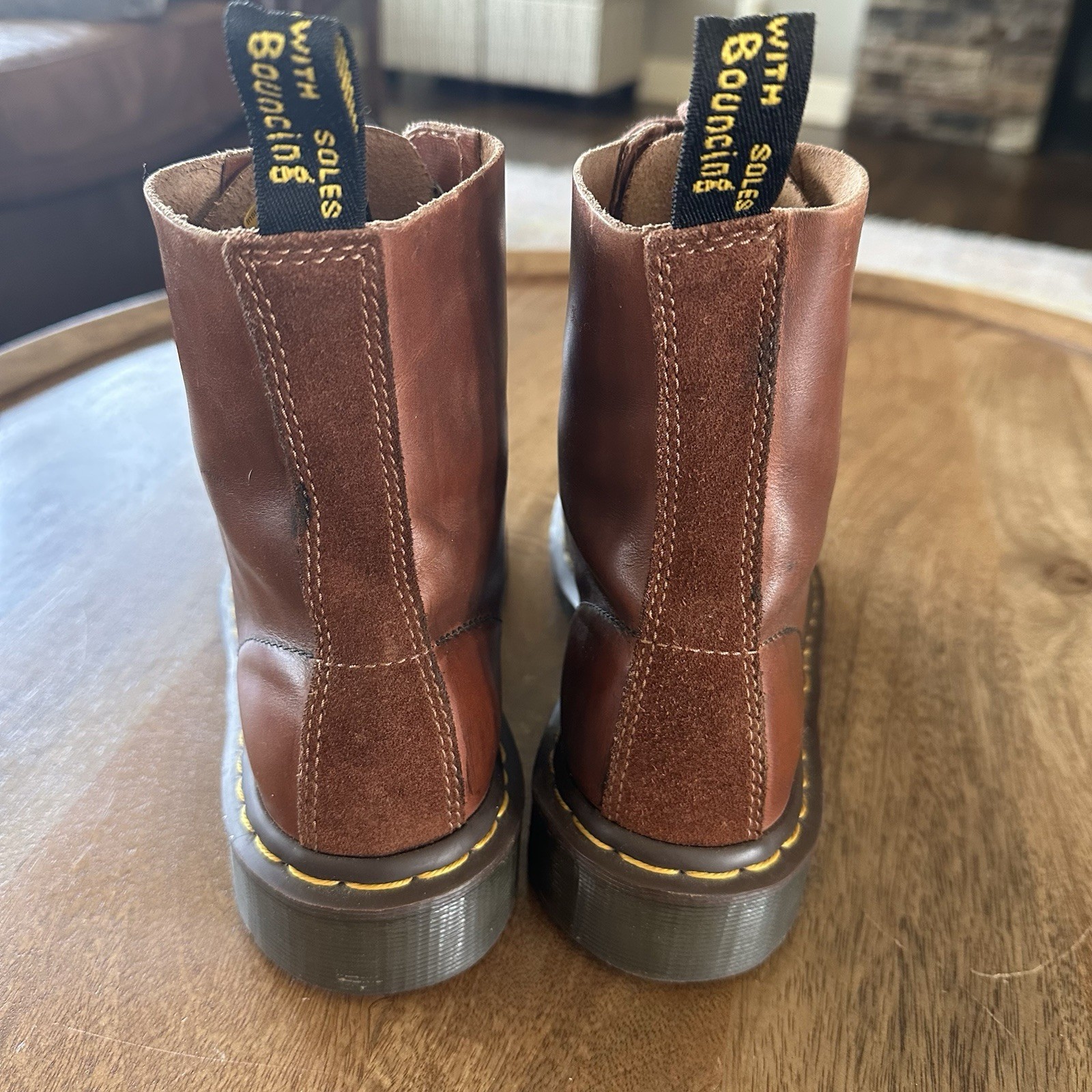 Dr. Doc Martens Pascal Boots Unisex Brown Leather 8 Eyelet Combat Boots Size 7 thumbnail 19