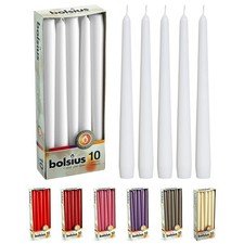 10 Pack Unscented 10 Inch Taper Dinner Candles Dripless Smokeless 8 Hour