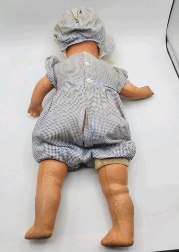 Old Antique Composition Doll With Outfit 18" Cloth Body Plastic Eyes Baby Dolly - Picture 5 of 10