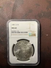 1881 s morgan silver dollar ms 64