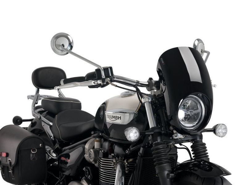Puig Black Anarchy Semi Fairing Triumph Bonneville Speedmaster 2018-2025