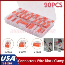 For Wago 221 Electric Connectors Wire Block Clamp Termin Cable Reusable 90PCS