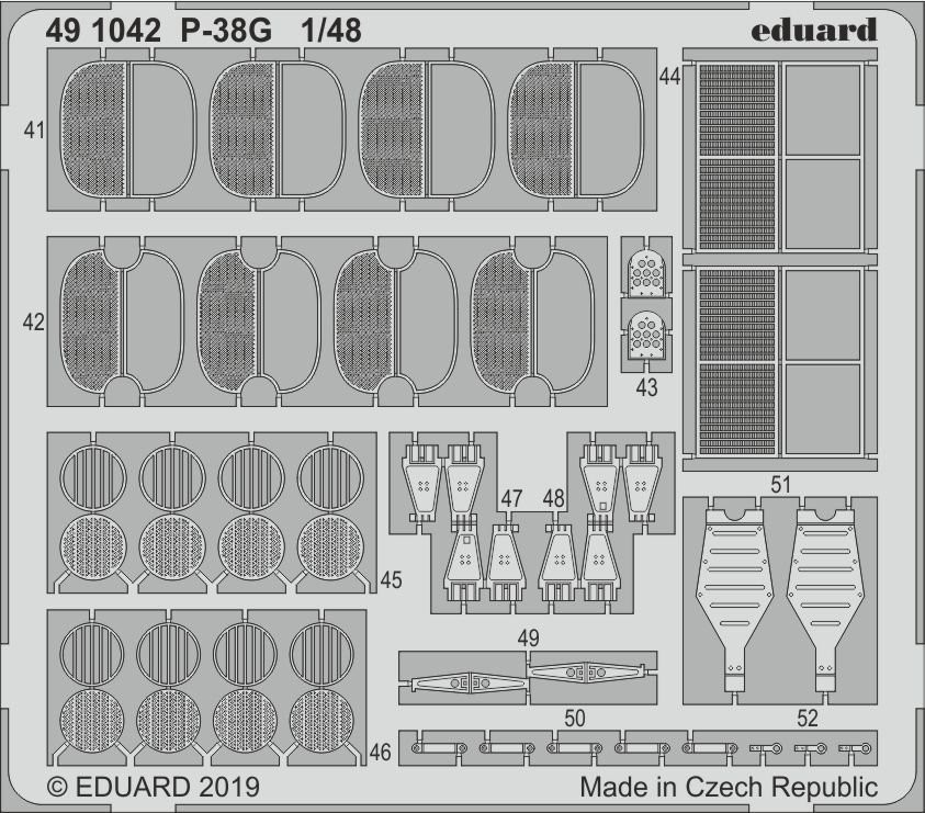 Eduard Accessories 491042 - 1:48 P-38G for Tamiya - New