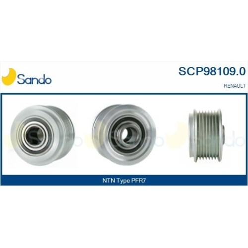 Poulie alternateur Sando SCP98109.0 anti vibration pour moteur Mitsubishi