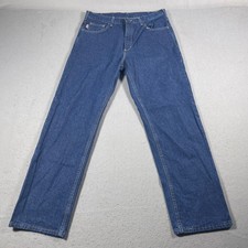 Carhartt FRB100 Jeans Men 34x30 Blue Denim Relaxed Work Pants CAT 2 Carpenter