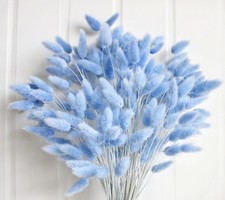 120 PCS Blue Dried Pampas Grass Decor, 17-inch Pompas Floral, Dry Flowers for...