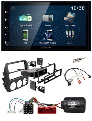Kenwood 2DIN Bluetooth Lenkrad USB DAB Autoradio für Mazda MX 5 NC 05-08 schwarz - Bild 1 von 4