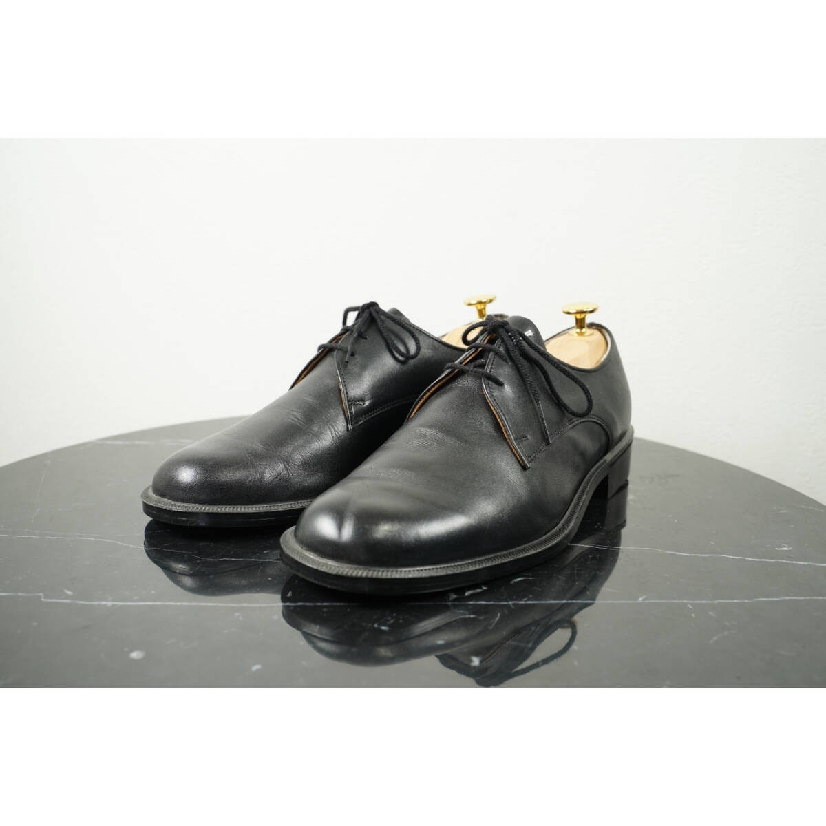 SAOLA Scarpe da Ufficiale Esercito Tedesco Uomo 7 US Pelle Suola Gomma Grigio Usate