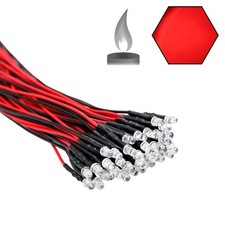 Edgelec 30Pcs 12 Volt 3Mm Red Flicker Led Lights Emitting Diodes (Cand