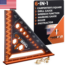 6-In-1 Carpenter Square 7 Inch (1/16" Precision) - T Square Multi-Purpose Carpen