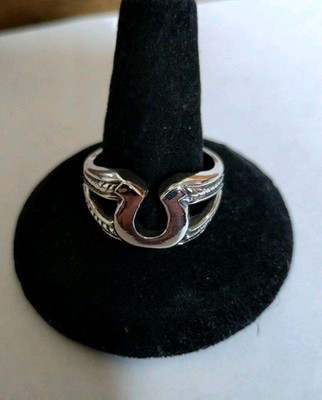 Antique Park Bros & Rogers Sterling 925 Lucky Horseshoe Ring Size 9.5