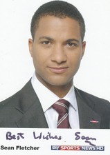 Sean Fletcher [TV Presenter - Sky Sports - BBC] Signed Promo Card
