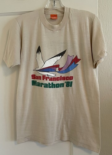 Vintage 1981 San Francisco Marathon Volunteer Shirt Super Screen Stars - Picture 1 of 8