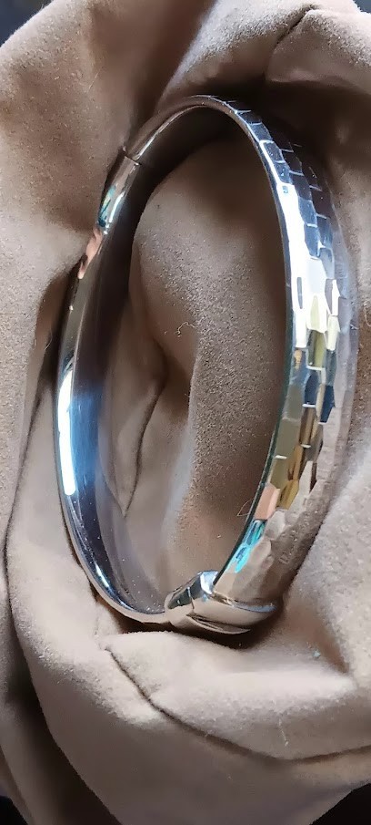 QVC Solid Sterling Silver Mosaic Hinged Bangle w/… - image 17