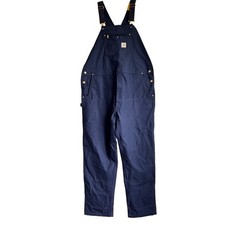 NWT Carhartt Men's Duck Bib Overalls R01 48x36 Dark Blue Double Front