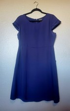 Nicole Miller N.Y. Women’s A-line Blue Dress Sz. 8 Pockets Cap Sleeve Polyester