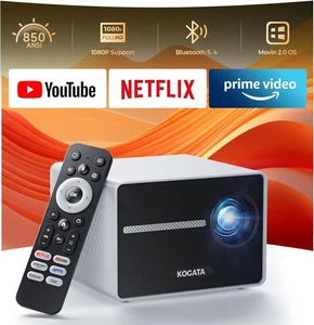 Portatif Mini Projecteur [850ANSI/Built dans les applications] avec WiFi,Bluetooth,1080P HD