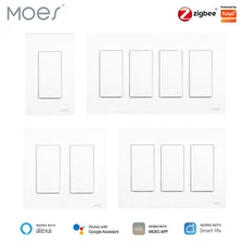 MOES Zigbee Smart Switch Single Pole Wall Light Switches Alexa Google APP Remote