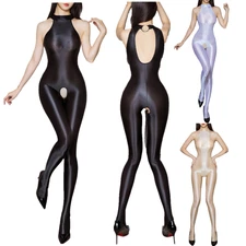 Unitard Long Sleeve Women's Jumpsuit Smooth Full Body Suit Cutout Bodysuit