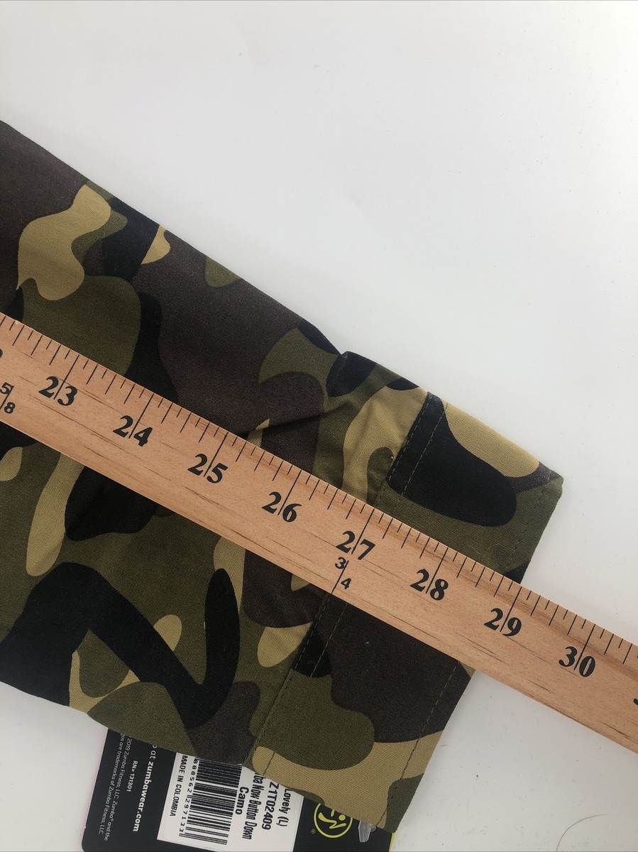 新作♪ズンバ Zumba Now Button Down - Camo Zumba Now Button Down Shirt - Camo Z1T02409 Large. Unisex | eBay