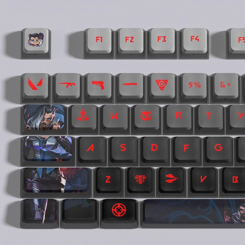 VALORANT Themed Keycaps Fade Black Translucent 119 keys ASA high degree - Image 3 of 4