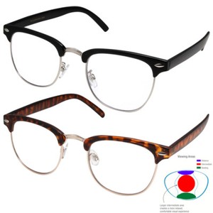 no line bifocal reading glasses clear on top