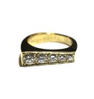 14k yellow gold 1.11ct SI1 H womens diamond cluster ring 7.9g unique ladies 7.5 — photo 2